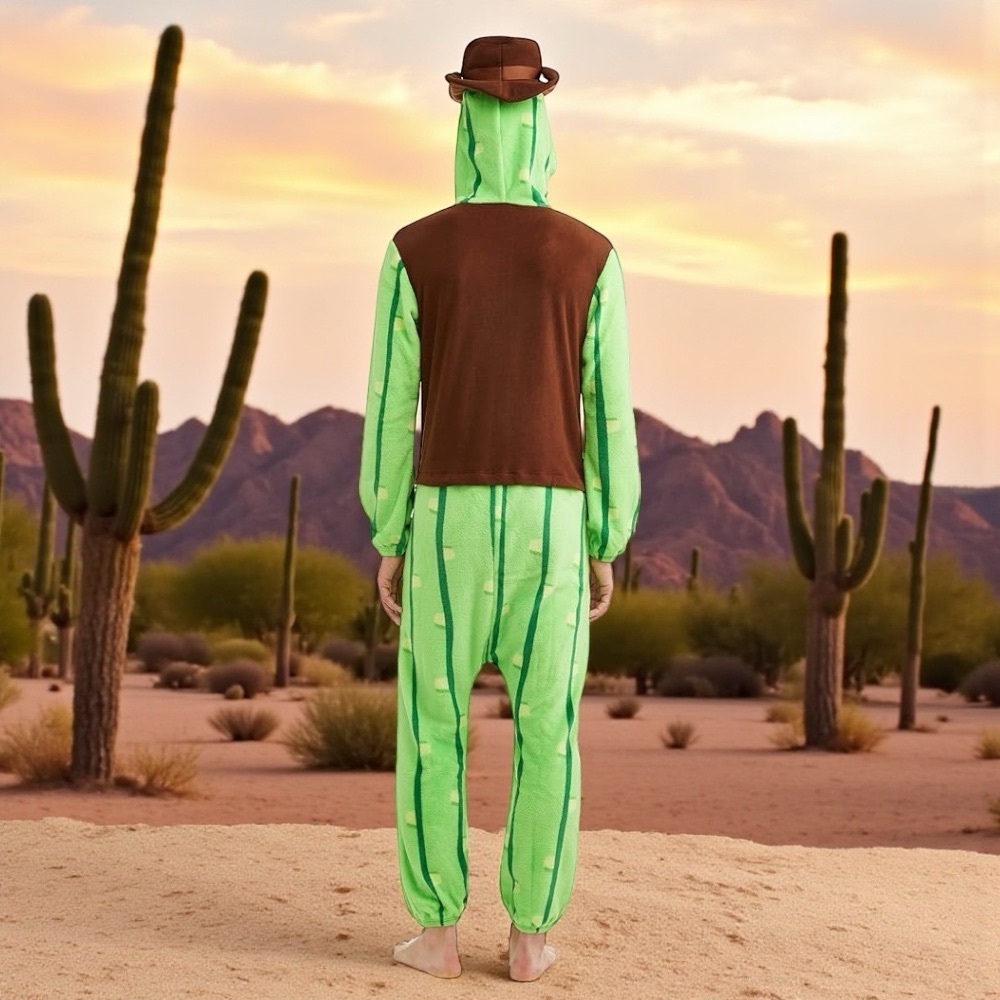 Yeehaw! Snuggle up in this Cactus Cowboy Pajama Suit - Perfect for Parties! - Picture 2 of 10